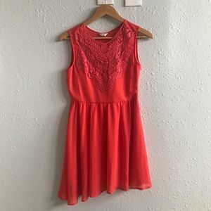 Coral Lace ModCloth Bridesmaid Dress